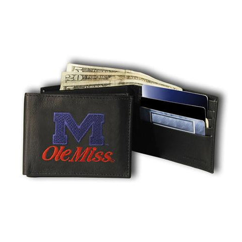 Mississippi Rebels NCAA Embroidered Billfold Wallet