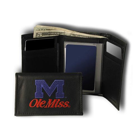 Mississippi Rebels NCAA Embroidered Trifold Wallet