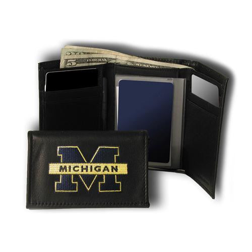 Michigan Wolverines NCAA Embroidered Trifold Wallet