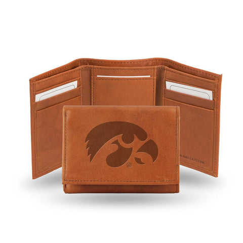 Iowa Hawkeyes  Tri-Fold Wallet (Pecan Cowhide)