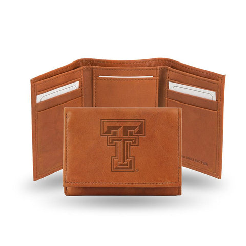 Texas Tech Red Raiders  Tri-Fold Wallet (Pecan Cowhide)