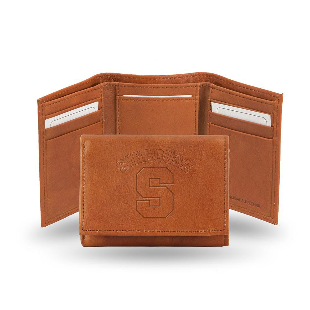 Syracuse Orangemen  Tri-Fold Wallet (Pecan Cowhide)