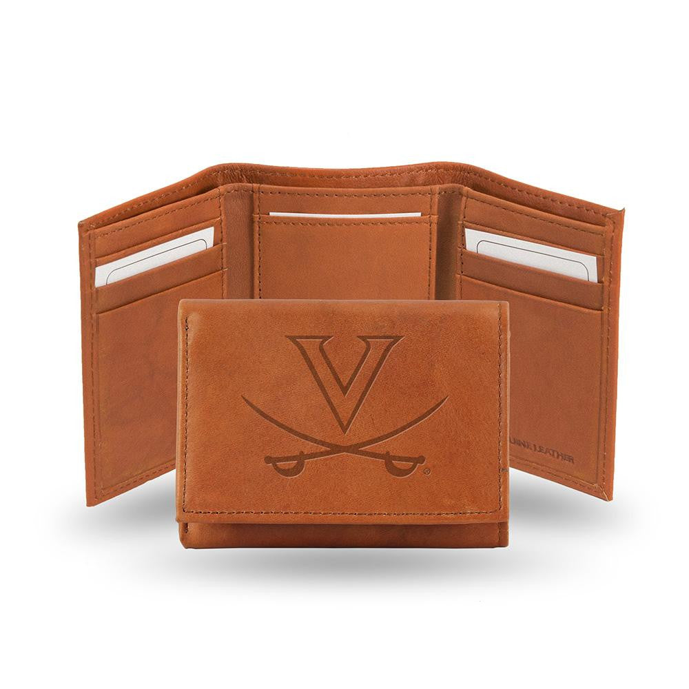 Virginia Cavaliers  Tri-Fold Wallet (Pecan Cowhide)