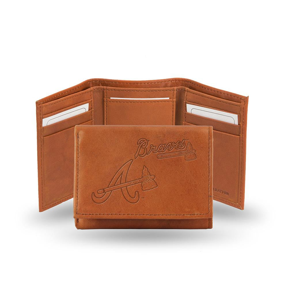 Atlanta Braves  Tri-Fold Wallet (Pecan Cowhide)