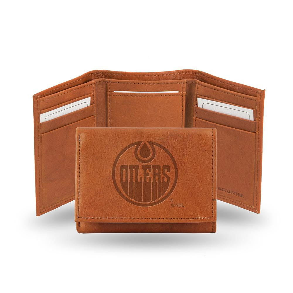 Edmonton Oilers  Tri-Fold Wallet (Pecan Cowhide)