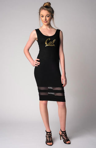 Cal Golden Bears NCAA Sleeveless Little Black Sporty Dress (Medium)
