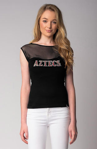 San Diego State Aztecs NCAA Mesh Contrast Top (Small)