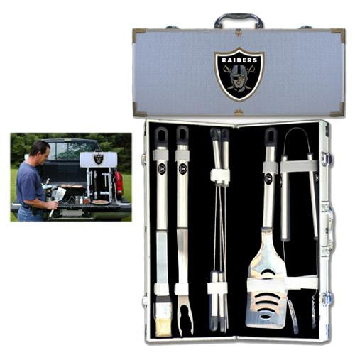Oakland Raiders NFL 8pc BBQ Tools Set