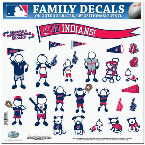 Cleveland Indians MLB Family Car Decal Set (Large)