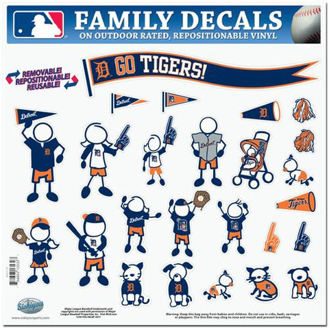 Detroit Tigers MLB Family Car Decal Set (Large)