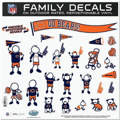 Chicago Bears NFL Family Car Decal Set (Large)