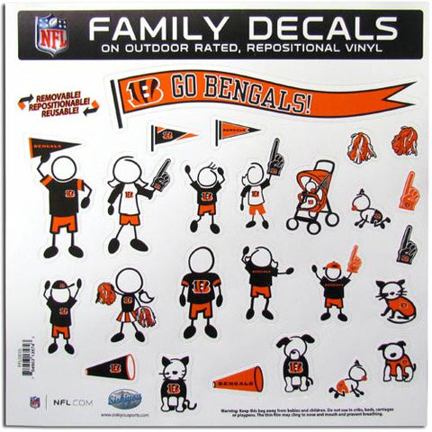 Cincinnati Bengals NFL Family Car Decal Set (Large)