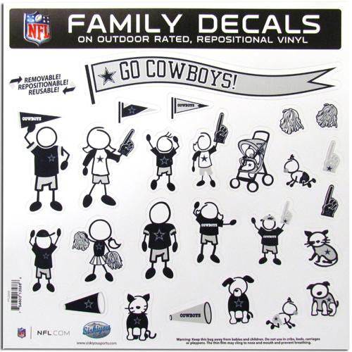 Dallas Cowboys NFL Family Car Decal Set (Large)