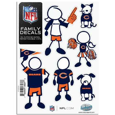 Chicago Bears NFL Family Car Decal Set (Small)