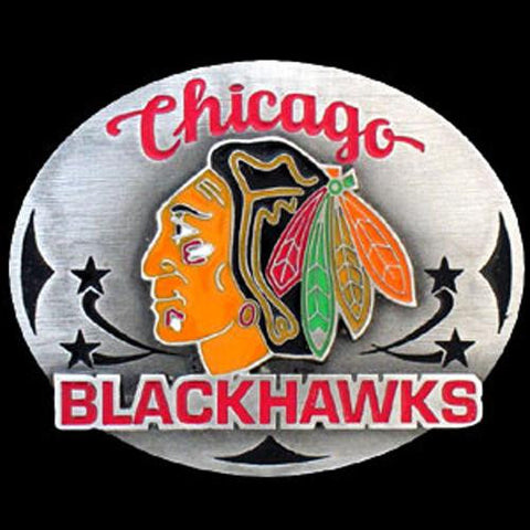 Chicago Blackhawks NHL Enameled Belt Buckle