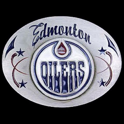 Edmonton Oilers NHL Enameled Belt Buckle