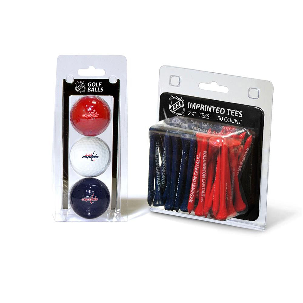 Washington Capitals NHL 3 Ball Pack and 50 Tee Pack