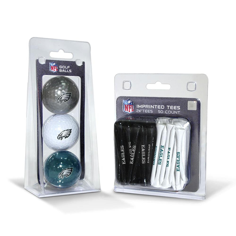 Philadelphia Eagles NFL 3 Ball Pack and 50 Tee Pack