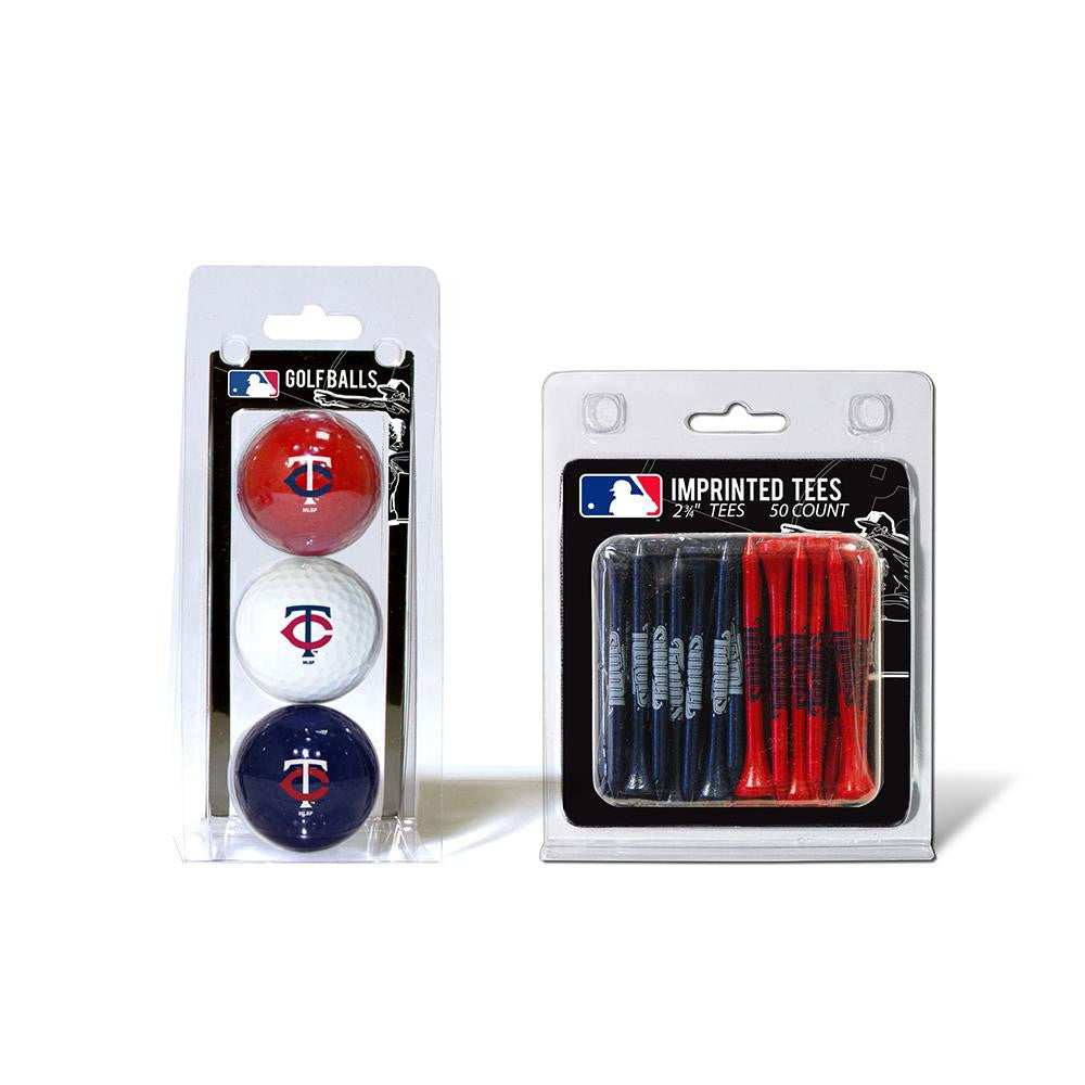 Minnesota Twins MLB 3 Ball Pack and 50 Tee Pack