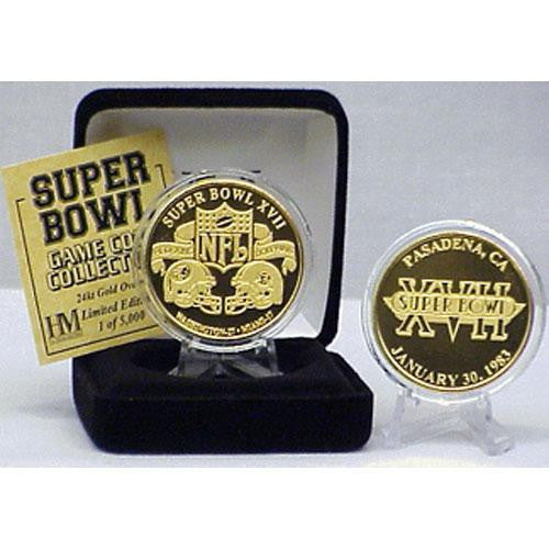 24kt Gold Super Bowl XVII flip coin