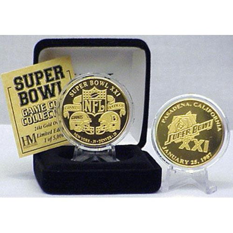 24kt Gold Super Bowl XXI flip coin