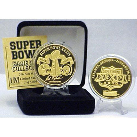 24kt Gold Super Bowl XXXIV flip coin