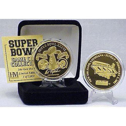 24kt Gold Super Bowl XXXVI flip coin