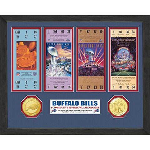 Buffalo Bills 4 Consecutive Super Bowl Appearances Ticket Collection