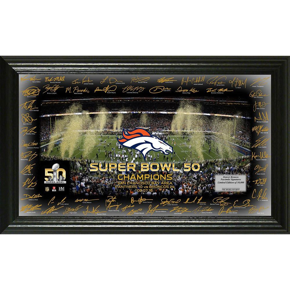 Denver Broncos Super Bowl 50 Champions Celebration Signature Grid