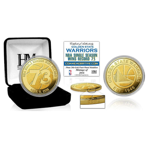 Golden State Warriors 73 Win Record Gold Mint Coin