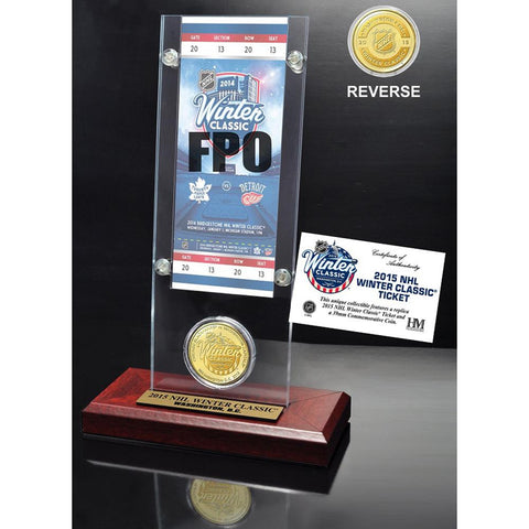 2015 Winter Classic Ticket & Bronze Coin Acrylic Desktop