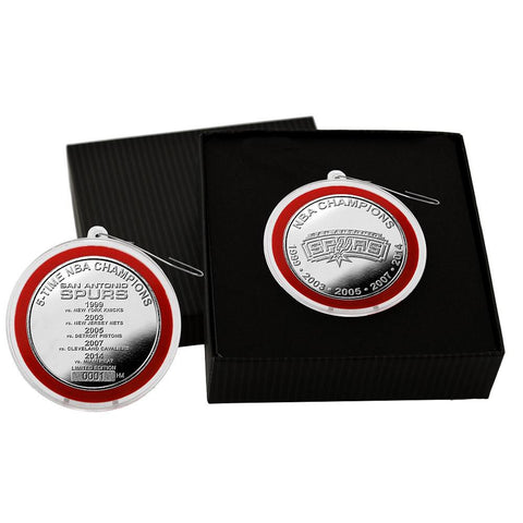 San Antonio Spurs 5-time NBA Finals Champions Silver Coin Ornament