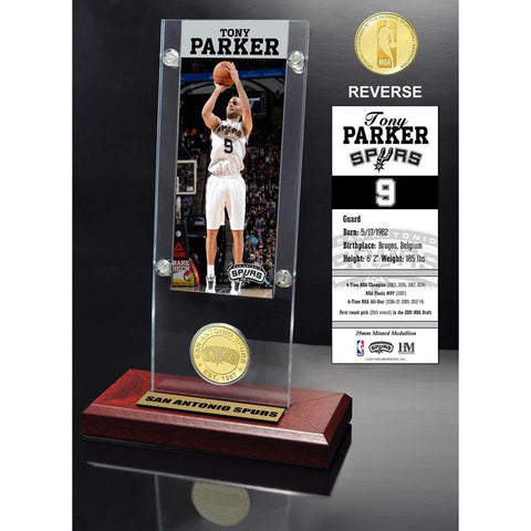 Tony Parker Ticket & Bronze Coin Desktop Acrylic