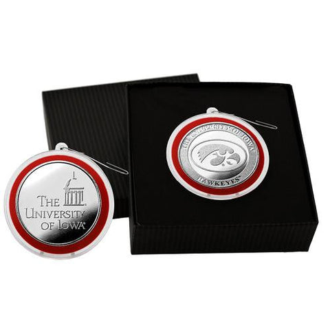 University of Iowa Silver Coin Ornament