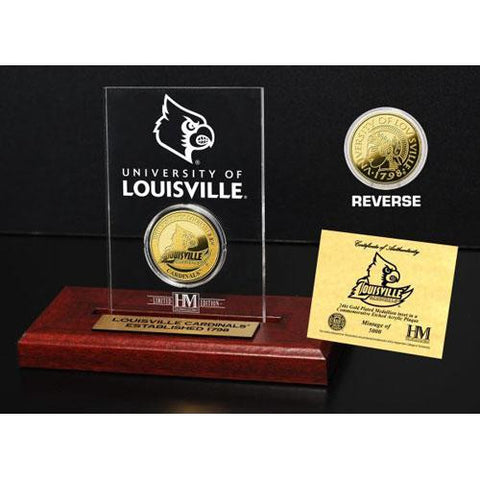 Louisville Cardinals 24KT Gold Coin Etched Acrylic