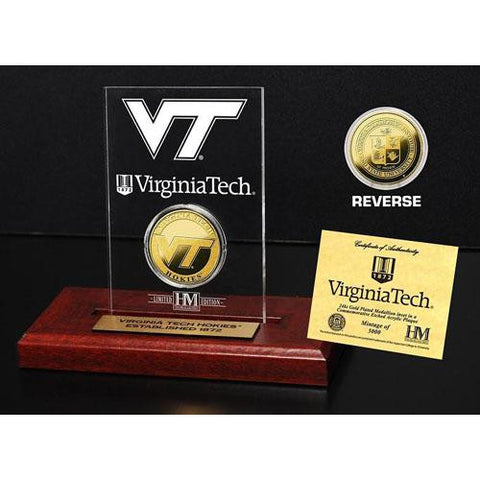 Virginia Tech 24KT Gold Coin Etched Acrylic