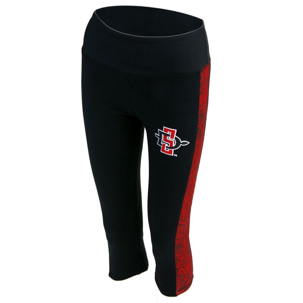 San Diego State Aztecs NCAA Womens Yoga Pant (Aztec Calendar) (Black)