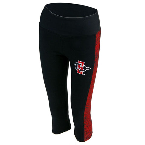 San Diego State Aztecs NCAA Womens Yoga Pant (Aztec Calendar) (Black) (Medium)