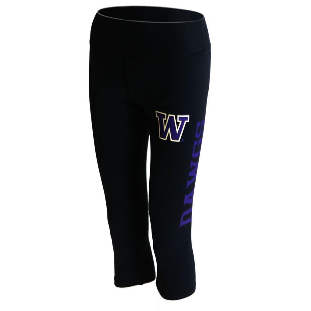 Washington Huskies NCAA Womens Yoga Pant (Black) (Large)