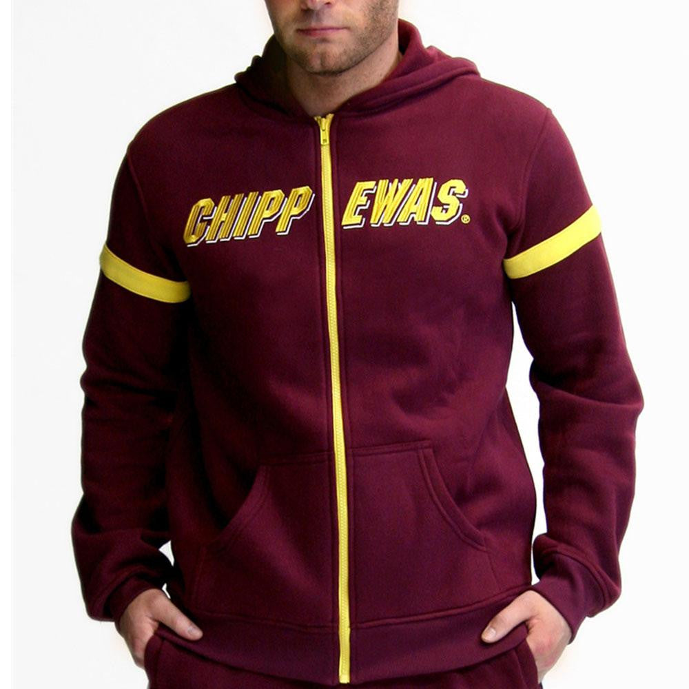 Central Michigan Chippewas NCAA Mens Full-Zip Hoddie (Maroon) (Medium)