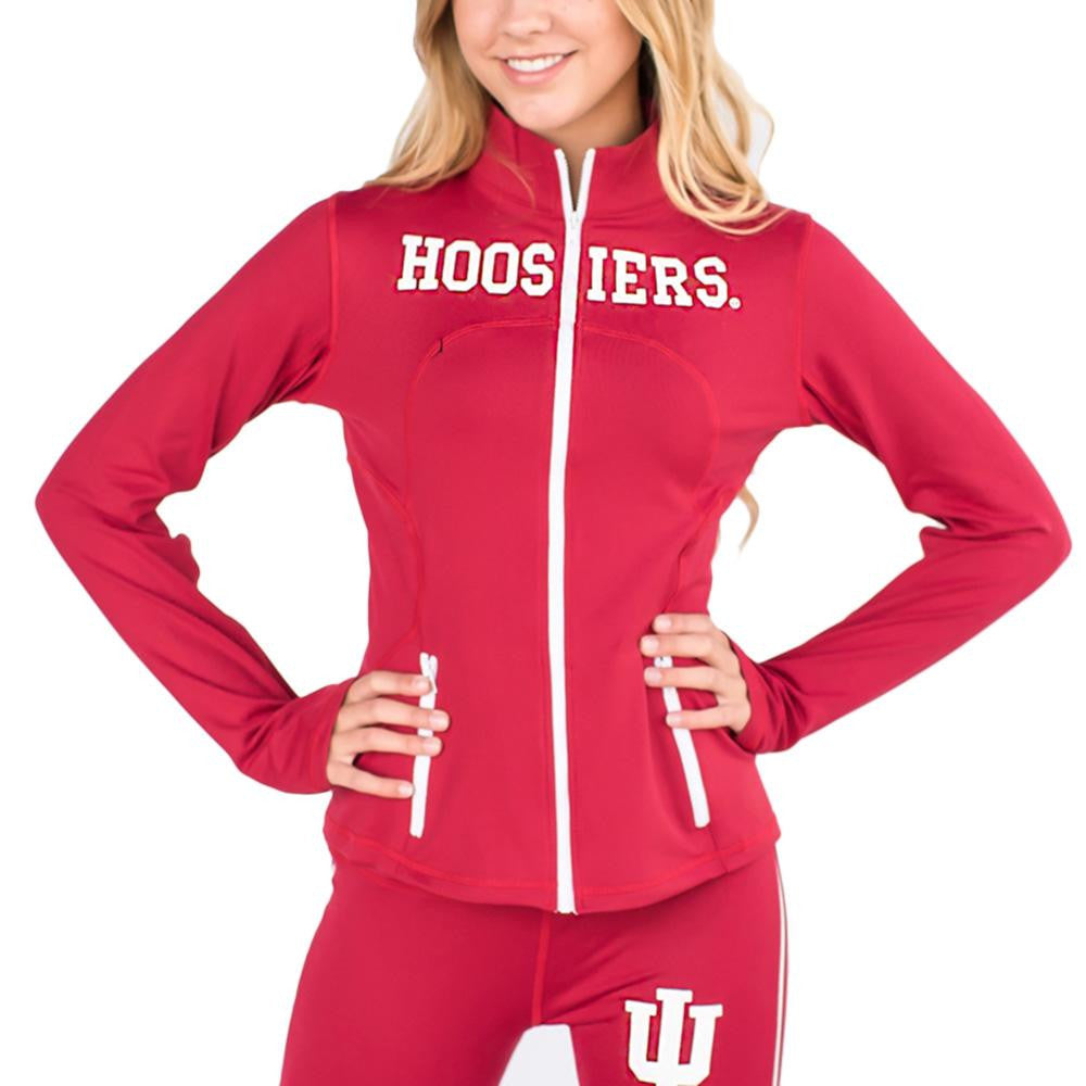 Indiana Hoosiers NCAA Womens Yoga Jacket (Red)