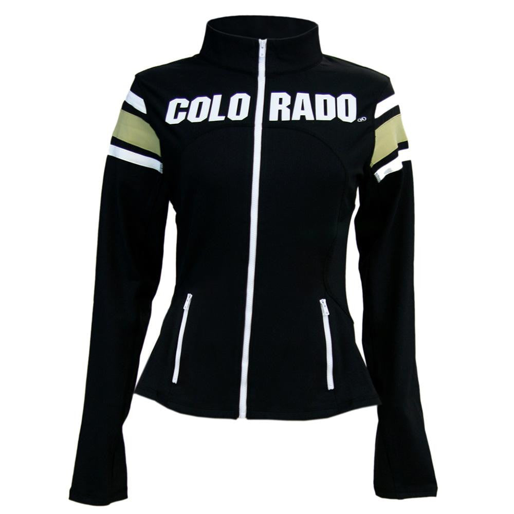 Colorado Golden Buffaloes NCAA Womens Yoga Jacket (Black) (Medium)