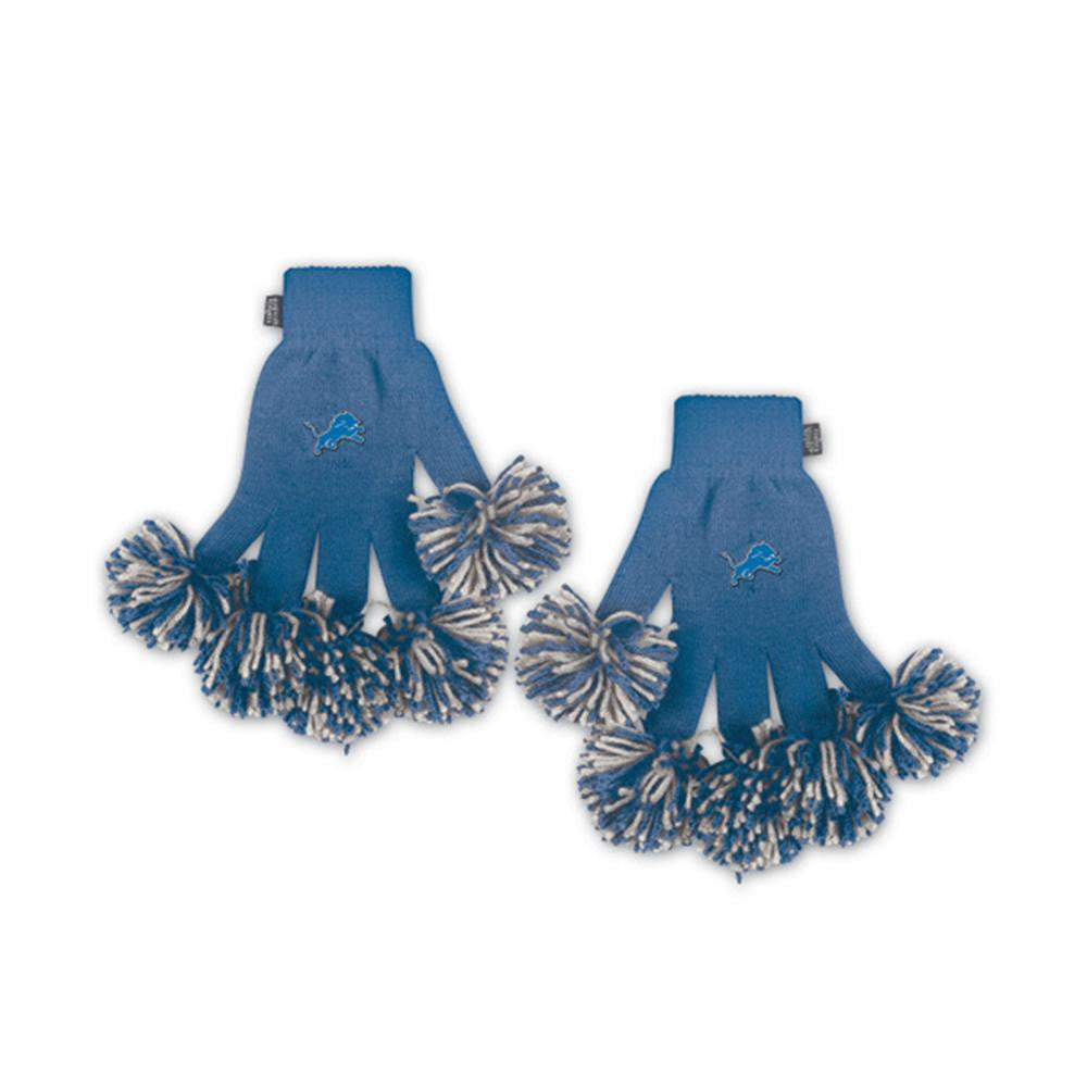 Detroit Lions NFL Spirit Fingerz Embroidered Pom Gloves
