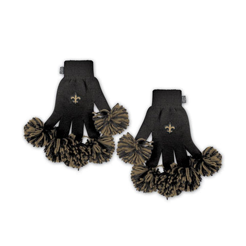 New Orleans Saints NFL Spirit Fingerz Embroidered Pom Gloves