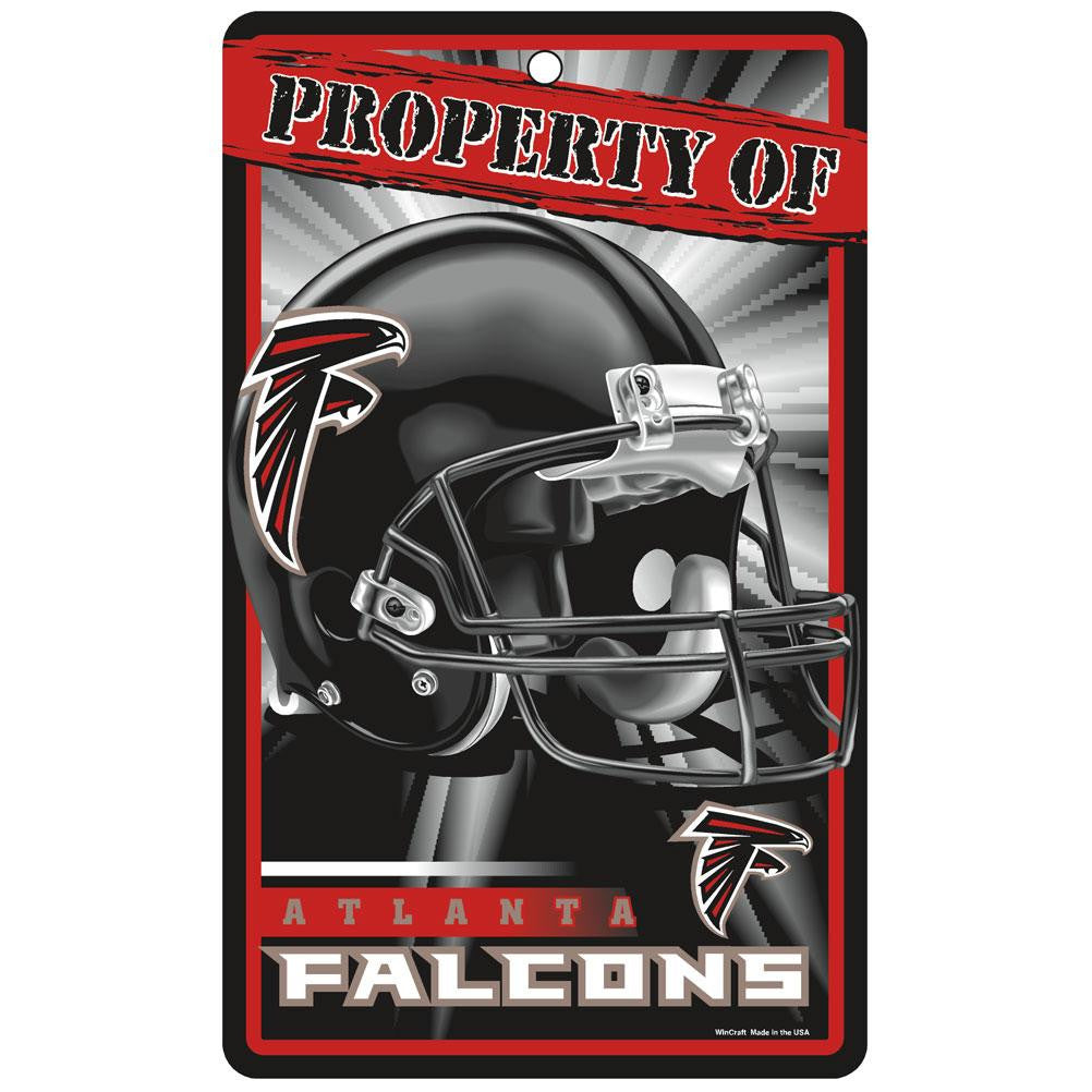 Atlanta Falcons NFL Property Of Plastic Sign (7.25in x 12in)