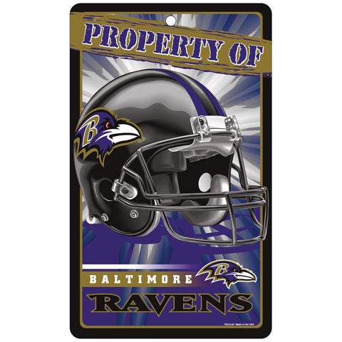 Baltimore Ravens NFL Property Of Plastic Sign (7.25in x 12in)