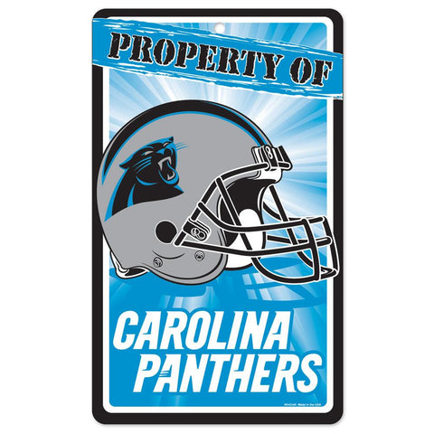 Carolina Panthers NFL Property Of Plastic Sign (7.25in x 12in)