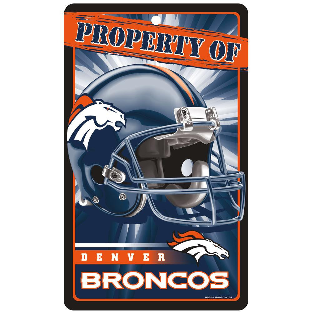 Denver Broncos NFL Property Of Plastic Sign (7.25in x 12in)