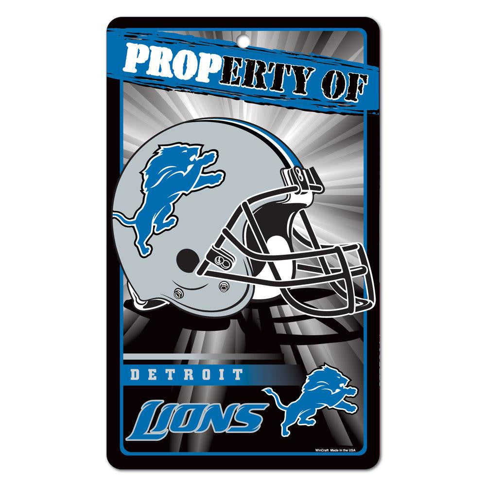 Detroit Lions NFL Property Of Plastic Sign (7.25in x 12in)