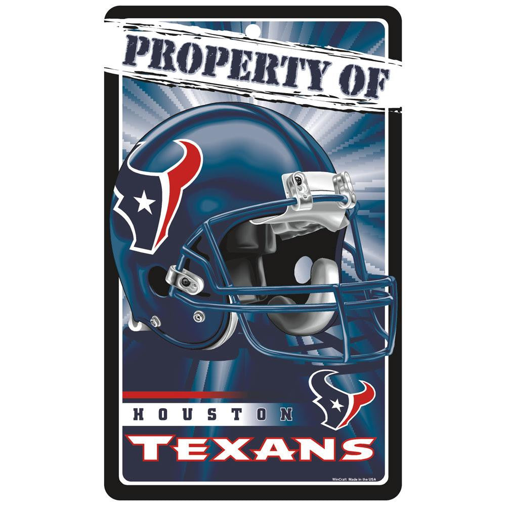 Houston Texans NFL Property Of Plastic Sign (7.25in x 12in)